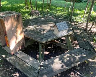 Unique patio table / bench 