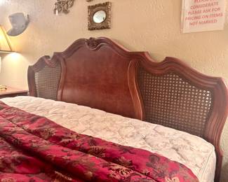 Master bed with mattress and wood bed frame