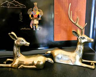 Golden reindeer Christmas decor