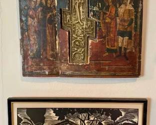 Russian Icon & Carl Pappe Woodblock
