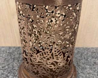 Metal Candleholder 6 And A Half Inches High, 4 And A Half Wide