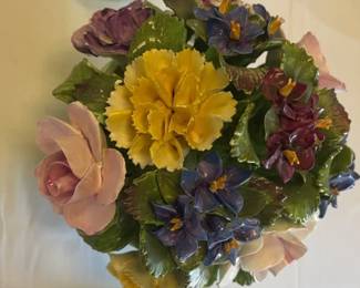 DENTON handmodeled and handpainted fine bone china floral arrangement