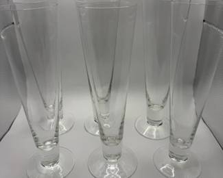 Lot Of 6 Tall Pilsner Lager Glasses
