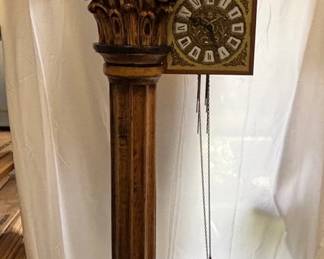 03 Antique Franz Hermle Grandfather Clock with unique Roman Column base
