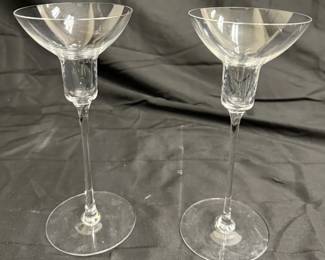 Lot Of Two Glass Candle Holders