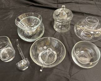 Lot Of 10 Glass And Crystal Kitchen Items