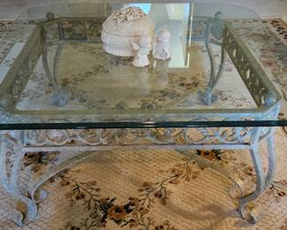 Glass top coffee table