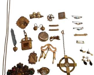 Vintage Goldtoned Brooches, Earrings, Pendants