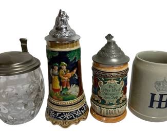 Two Vintage German Beer Steins, More