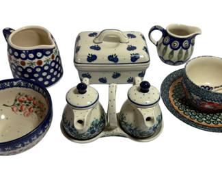 Hand Painted Pottery Pieces From Poland