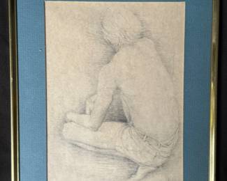 a8 x 10 Framed Sketch of a Man by Nille