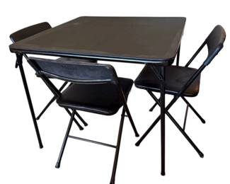 Black Cosco Card Table 3 Folding Chairs