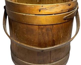 Vintage Sugar Firkin Wood Bucket