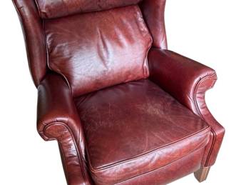 Leather Winged Back Manual Reclining Chair