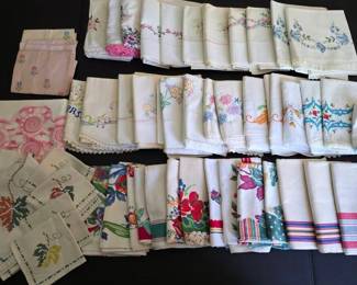 Vintage Linens Pillowcases, Tea Towels, More