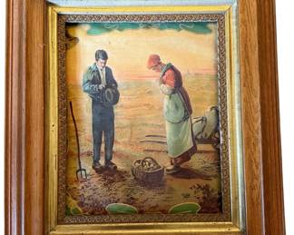 27 x 31 Framed Painting of Potato Farmers