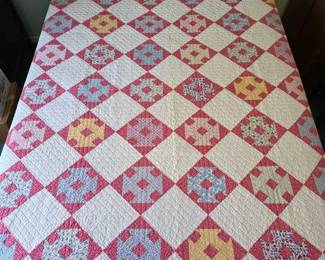Vintage Monkey Wrench Homemade Quilt 68 X 76
