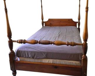 Vintage Wood Four Poster Full Size Bed