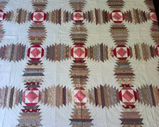 Vintage Pineapple Homemade Quilt 68 X 82