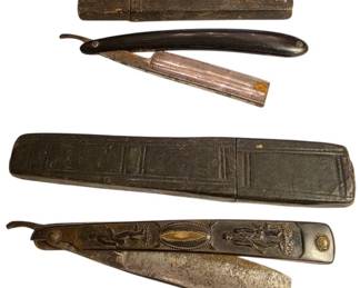 Two Vintage Mens Straight Razors
