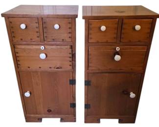 Pair Of Dowel Joint Nightstands Cabinets