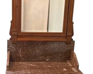 Antique Eastlake Marble Top Dresser With Beveled Swivel Mirror