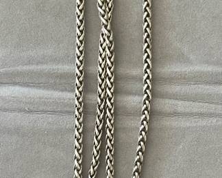 David Yurman Double Wheat chain with Labyrinth Black Onyx and Diamond Enhancer 