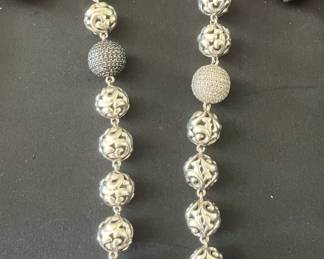 Carved Ivy Bead Bracelet with white sapphires (right); black sapphires (left) Susan Robinson