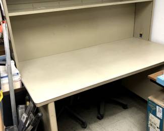 Vintage Lyon Tanker Writing Desk with Bookcase Unit