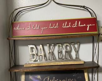 Antique Wall Hanging Bakers Rack