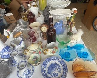 Vintage plates and glassware