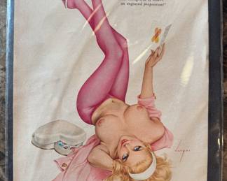Alberto Vargas 1965 Original Color Print – Vintage Playboy Pin-Up Art (Certificate of Authenticity)