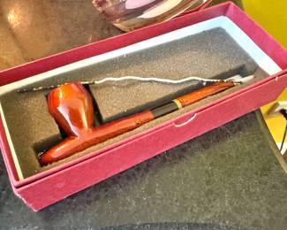 Vintage Briar Wood Tobacco Pipe in Gift Box – Collectible Smoking Pipe