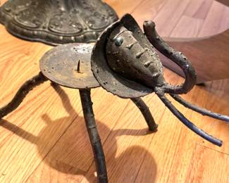 Rustic Hand-Forged Elephant Candle Holder – Vintage Metal Decor