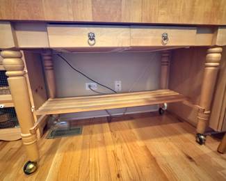 John Boos Butcher Block Kitchen Island – Solid Wood Prep Table with Drawers & Wheels