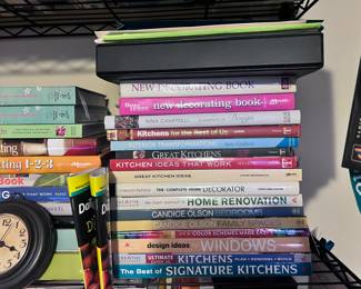 New Decorating Book – Better Homes & Gardens
2. Elements of Design – Nina Campbell
3. Kitchens for the Rest of Us – Lemos (Taunton Press)
4. Interior Transformations – Ann Grafton
5. Great Kitchens – unknown author (Taunton Press)
6. Kitchen Ideas That Work – unknown (Home Reference)
7. The Complete Home Decorator – Portland House
8. Smart Approach to Home Renovation – Creative Homeowner
9. Candice Olson Bedrooms – Candice Olson
10. Candice Olson Family Spaces – Candice Olson
11. New Color Schemes Made Easy – Meredith Books
12. Ideas for Windows – Better Homes & Gardens
13. The Best of Signature Kitchens – Taunton Press