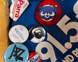 Vintage pins Jazz Radio concerts