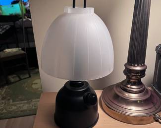 Modern Portable LED Lantern-Style Lamp with Frosted Dome Shade