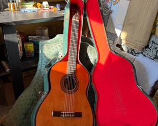 Accoustical guitars in cases that 'The Golden Girls' played on