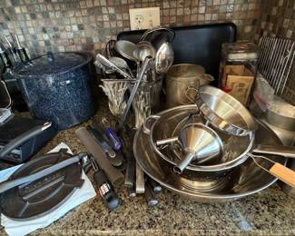 Graniteware Stock Pot, Cast Iron Tortilla Press, Utensils & Stainless Cookware Collection