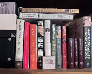 1. The Audacity of Hope – Barack Obama
2. A Lifetime to Get Here – Tom Adrahtas (about Diana Ross)
3. Prime Time – Jane Fonda
4. Breakthrough – Suzanne Somers
5. Handbook for an Unpredictable Life – Rosie Perez
6. It’s Always Something – Gilda Radner
7. Self Matters – Dr. Phil McGraw
8. Sexy Forever – Suzanne Somers
9. The Written Word – Houghton Mifflin Company (Reference)
10. The Right Word – Houghton Mifflin Company (Reference)
11. The Word Book – Houghton Mifflin Company (Reference)
12. Martha Stewart’s Cooking School – Martha Stewart