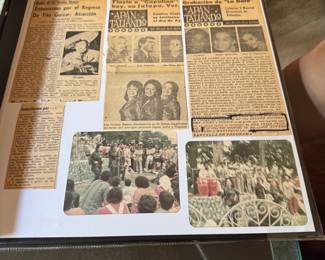 NFS Debut de las Golden Sisters, Entusiasmo por el Regreso De Tito Guizar; News paper cut outs for Los Golden Sisters- Ema, Vicky and Connie