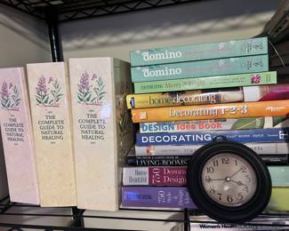 The Complete Guide to Natural Healing – Gary Null (set of 3 volumes)
2. Domino: The Book of Decorating – Domino Editors (2 copies)
3. Country Living Merry & Bright – Hearst Books
4. Home Decorating – unknown author (yellow spine)
5. Decorating 1-2-3 – Meredith Books
6. Design Idea Book – Taunton Press
7. Decorating: The Smart Approach – Creative Homeowner
8. Decorating Design Ideas – Sunset Books
9. House Beautiful Living Rooms – Hearst Books