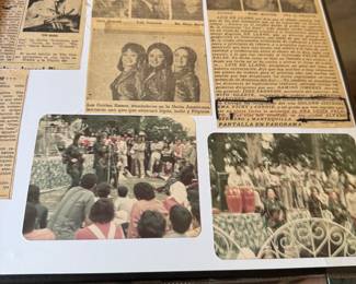 NFS Debut de las Golden Sisters, Entusiasmo por el Regreso De Tito Guizar; News paper cut outs for Los Golden Sisters- Ema, Vicky and Connie