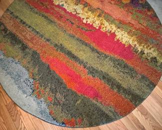 Casablanca Collection Round Rug by Unique Loom – Vibrant Modern Multicolor Design