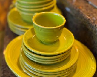 Fiesta Chartreuse Green Dinnerware Set – Plates, Bowls & Cups by Homer Laughlin USA