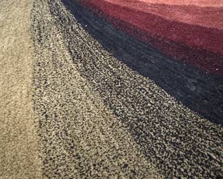 EORC round hand, tufted 100% wool pile made in India rug.