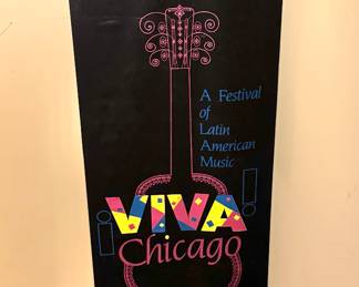 Vintage Viva Chicago Latin Music Festival Poster – City of Chicago Old Style Beer 1990s