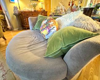 large grey swivel chair
