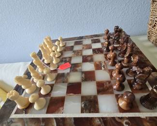 Marble Chess Board & Hand Carved Chess Pieces